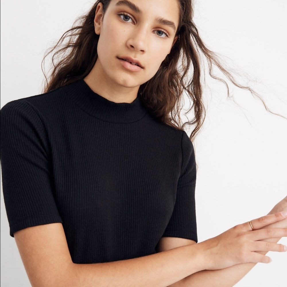 ✨️NWT✨️Madewell Ribbed Mock Neck Shirt, Size Medium
